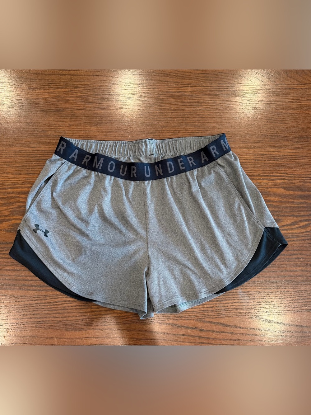 Under Armour Women’s Gray Athletic Shorts with Branded Waistband